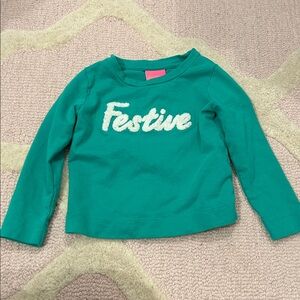 Lilly Pulitzer Teal and Dark Green Kids Sweatshirts XS (2-3)